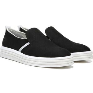Franco Sarto Sneaker Women’s Size 7.5 Black White Canvas Slip On Style